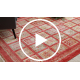 HERIZ A0985A matto Oriental, kehyskuviolla viininpunainen - bambulanka, ylellinen, tyylikäs